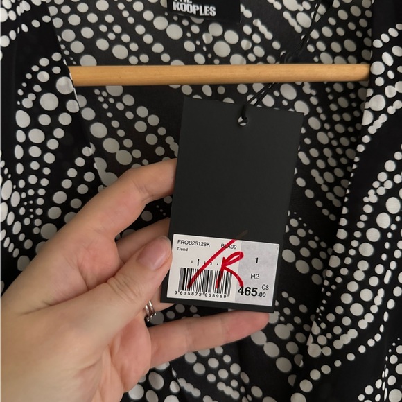 The Kooples Long Sleeve Mini Dress W/ Contrast Print sz 1 - Picture 13 of 13